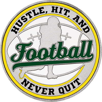 Dark Green "Football" with Yellow Outer Circular Borders